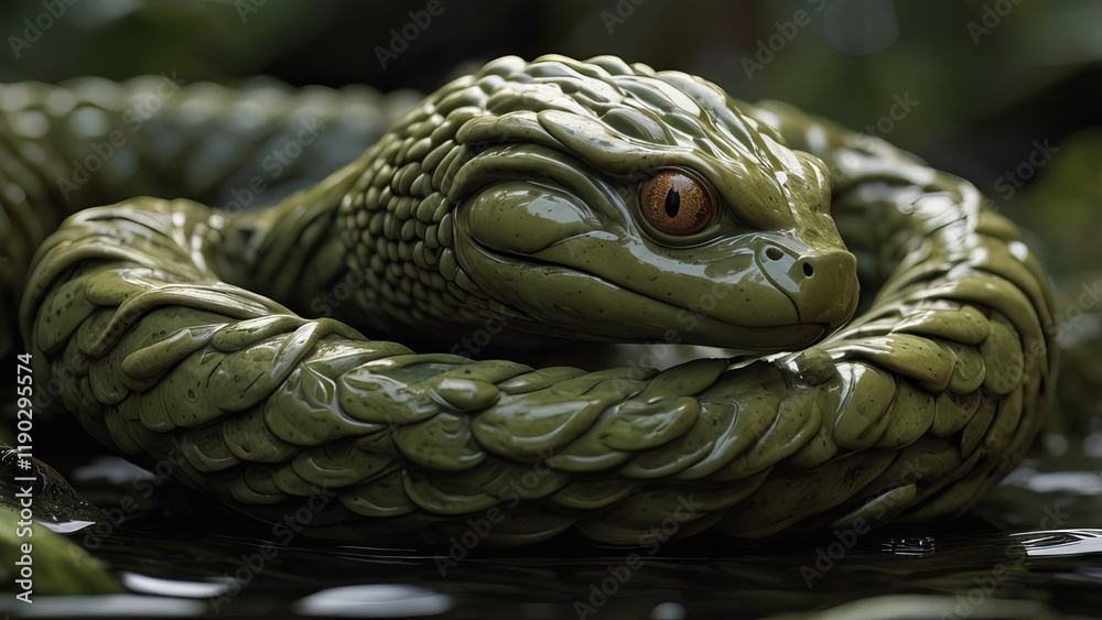 Fototapeta premium portrait of a dragon snake ai 
