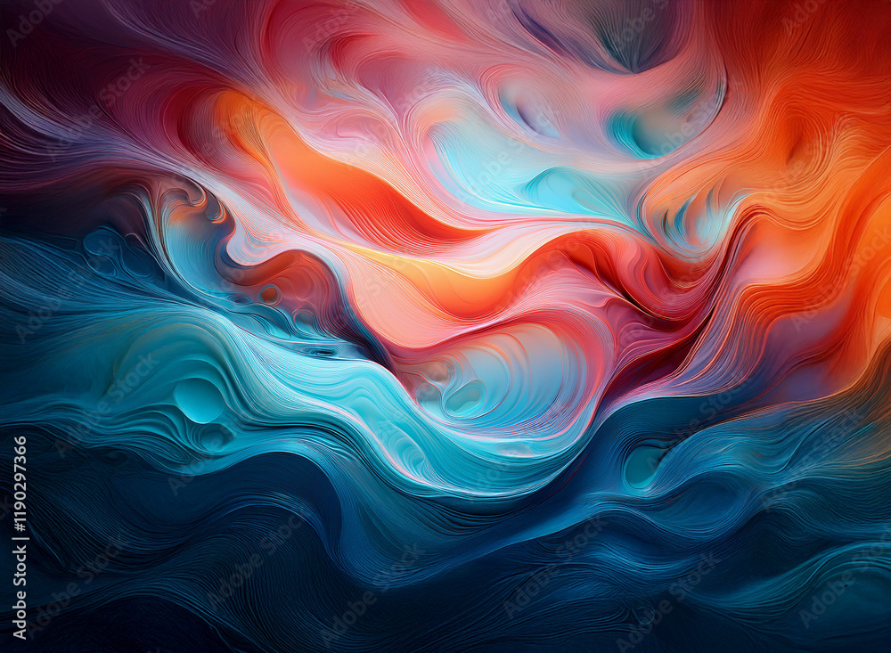 Abstract swirling forms in vibrant hues of teal, orange, and crimson create a dynamic, fluid background. The interplay of light and color evokes a sense of movement and energy. Abstract swirling forms in vibrant hues of teal, orange, and crimson create a dynamic, fluid background. The interplay of light and color evokes a sense of movement and energy.