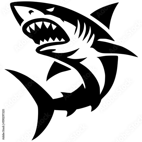 Angry shark silhouette