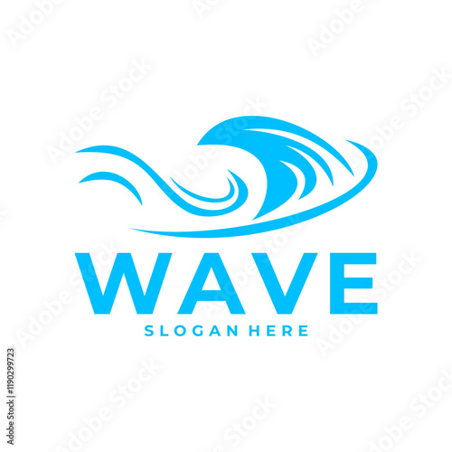 Abstract simple Wave logo concept design template