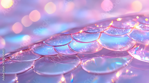 An up-close view of a fish's scale texture that shimmers in the sunlight photo