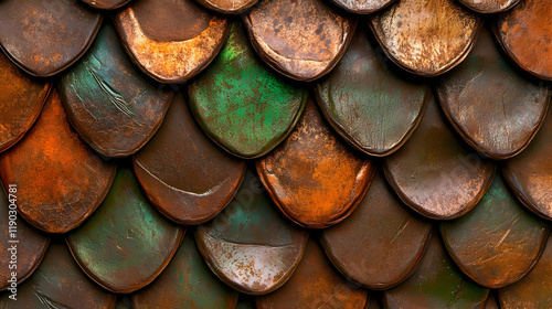 An up-close view of a fish's scale texture that shimmers in the sunlight photo