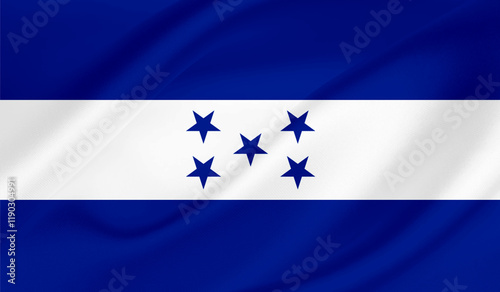 Realistic National Flag of  Honduras