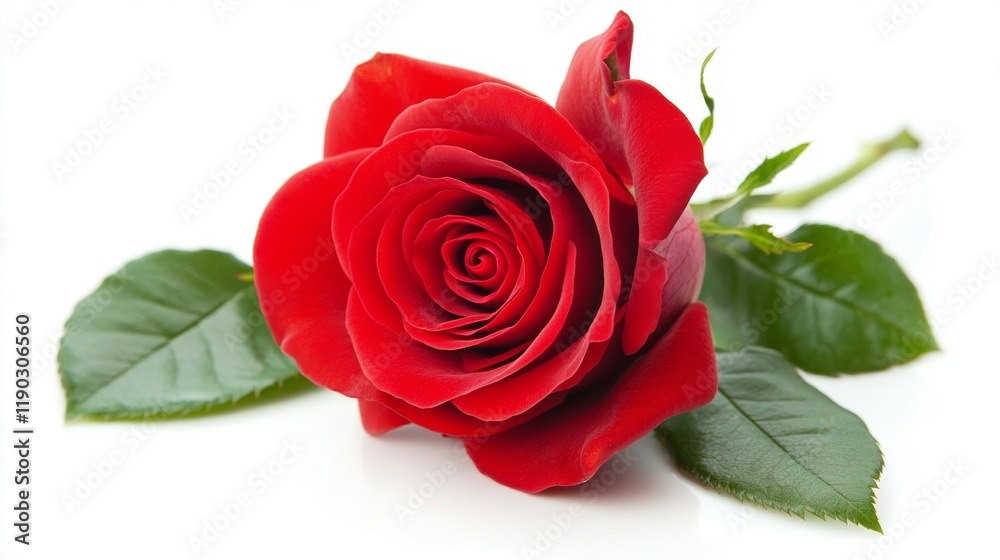 Naklejka premium Fresh and beautiful rose isolated on white background with clipping path, perfect for romantic valentine's day decorations, love themes, and floral gift ideas