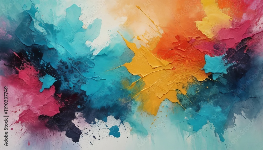 Obraz premium Artistic abstract design with vibrant watercolor and acrylic flow patterns creating a stunning composition