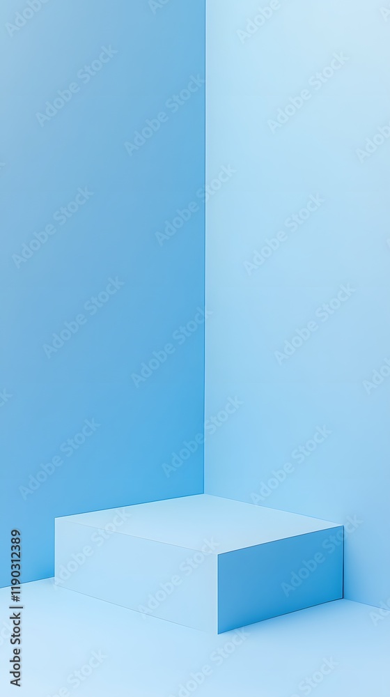 Fototapeta premium Soft pastel blue background with clean, fading gradient