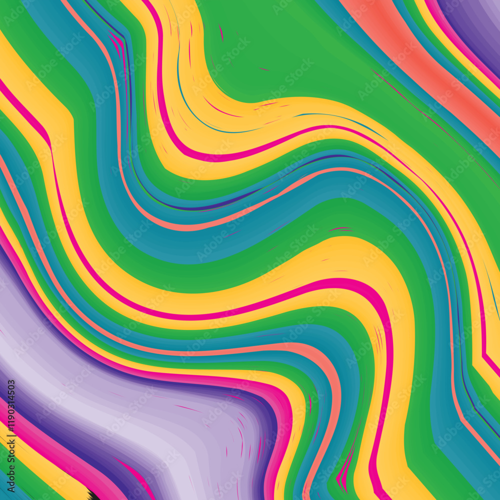 Bright dynamic pattern with colorful wavy twisted lines Vector illustration Bright dynamic pattern with colorful wavy twisted lines Vector illustration