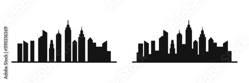 City silhouette. City landscape. modern cityscape skyline, modern buidling. Vector illustration