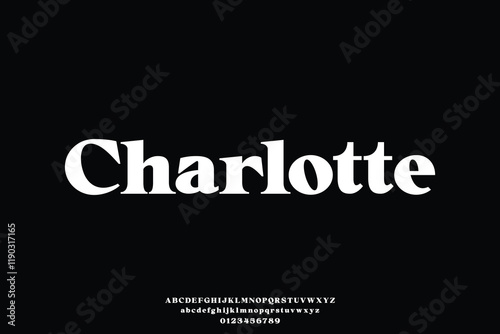 Bold vintage serif alphabet display font vector. Elegant branding typeface