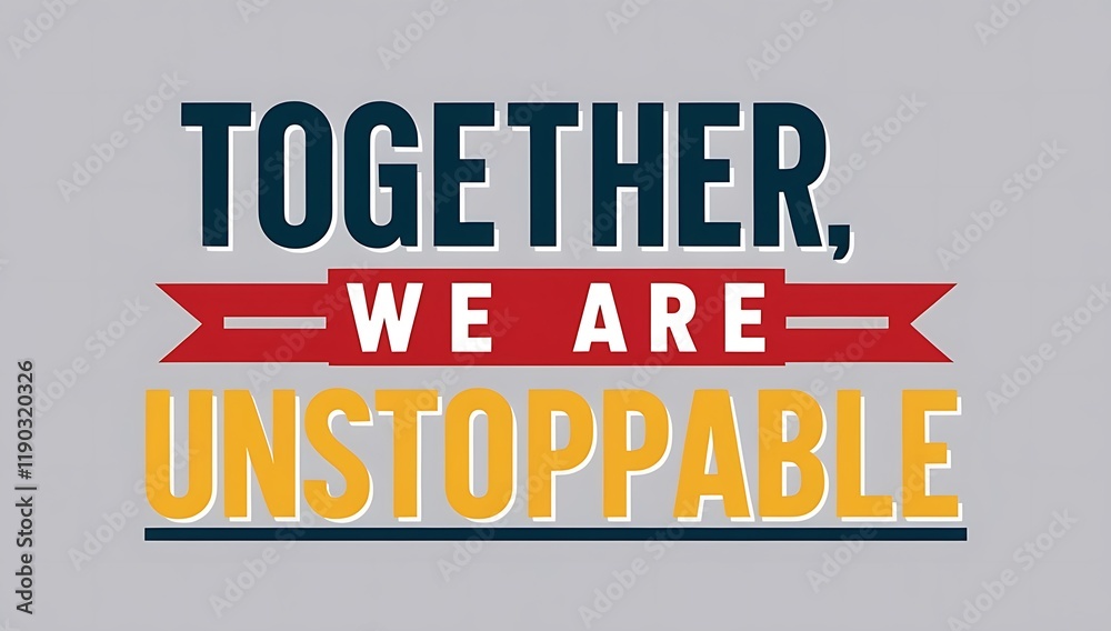 Fototapeta premium Together We Are Unstoppable A Motivational Poster