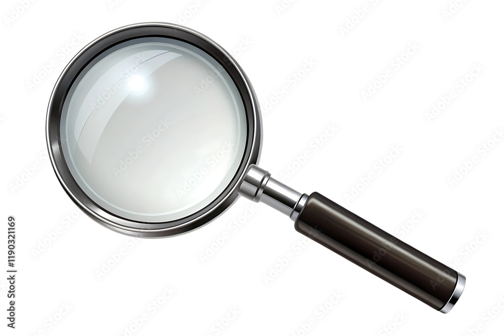 Magnifying glass with a wooden handle. On transparent background. Png file Magnifying glass with a wooden handle. On transparent background. Png file