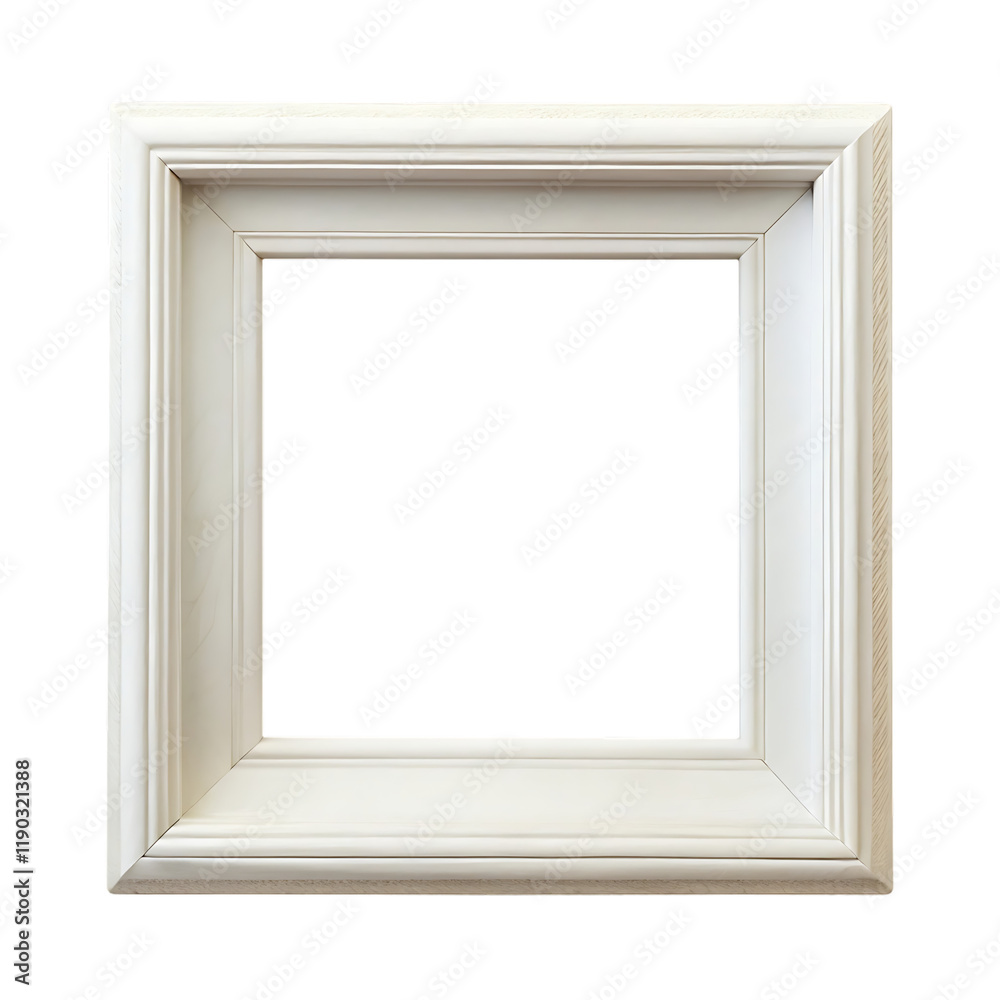 White frame with a white background. On transparent background. Png file