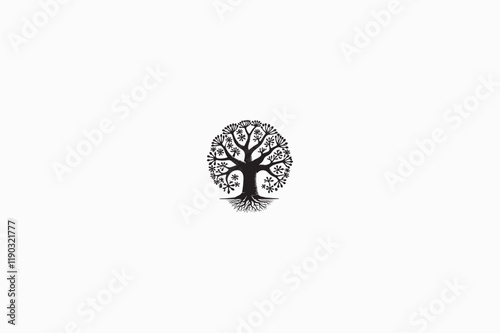 Baobab tree vector silhouette image made by adobe illustrator..eps