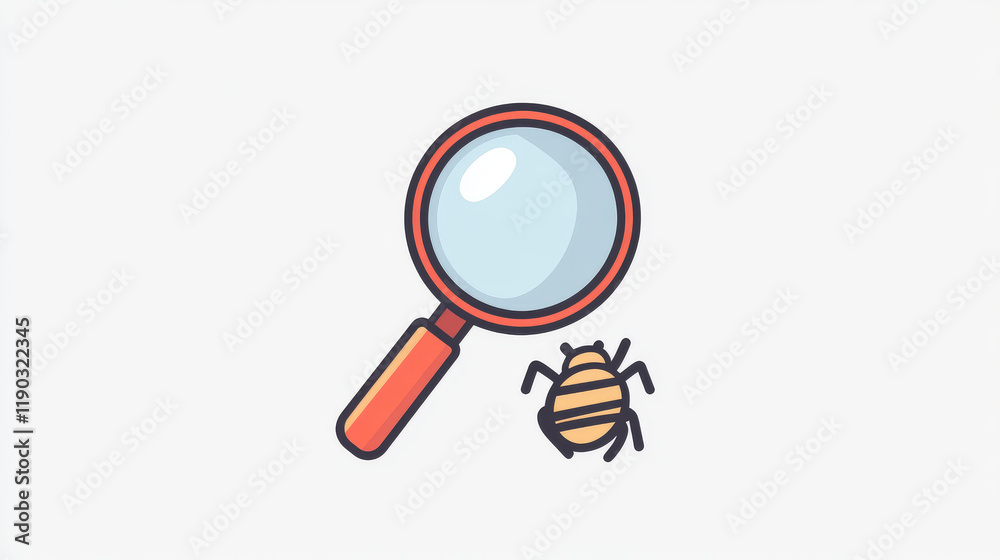 Tester vacancy, IT specialist career, web development job outline color icon. Website software development, application tester linear vector sign or icon with browser page, bug and magnifying glass Tester vacancy, IT specialist career, web development job outline color icon. Website software development, application tester linear vector sign or icon with browser page, bug and magnifying glass
