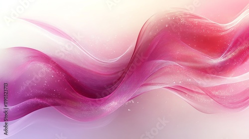 Pink and White Abstract Wave: A Serene, Glittering Artwork