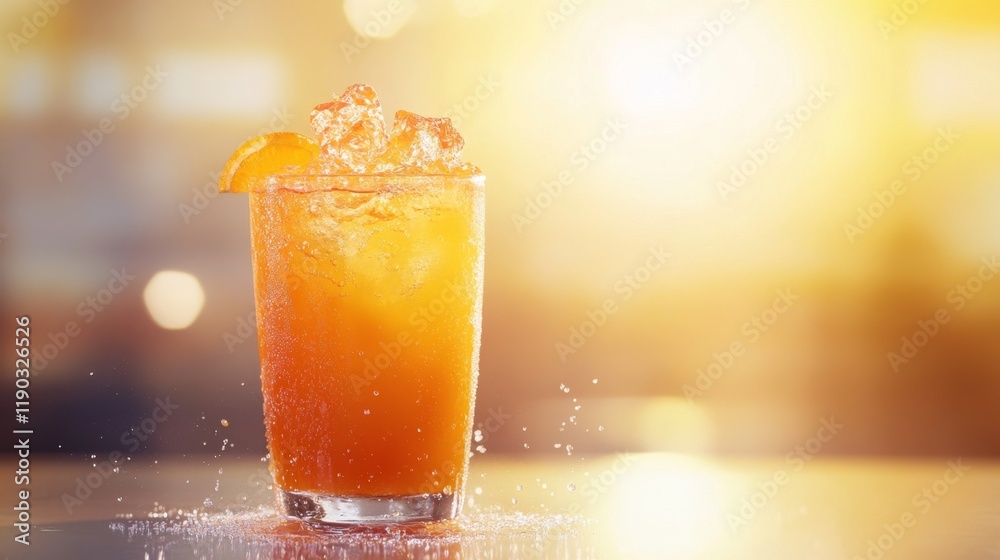 Refreshing Splash of Intense Tropical Orange Juice Without Trademarks Refreshing Splash of Intense Tropical Orange Juice Without Trademarks