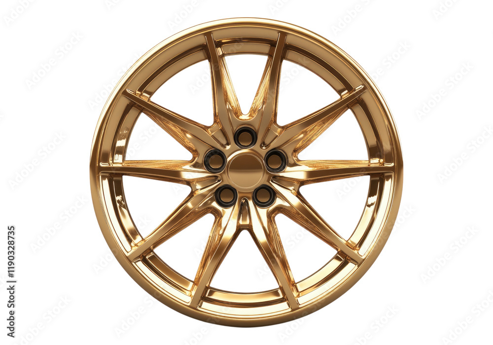 Obraz premium Golden car wheel award concept.