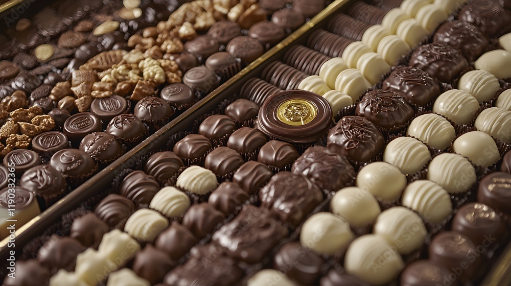 Gourmet Assorted Chocolate Candies Selection in Elegant Box Dark Milk and White Chocolates Gourmet Assorted Chocolate Candies Selection in Elegant Box Dark Milk and White Chocolates