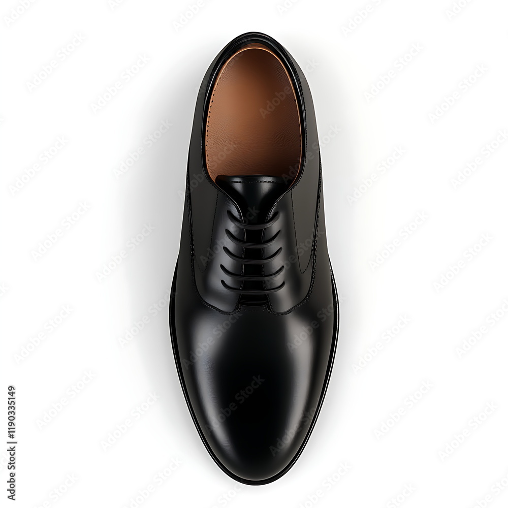 Black leather dress shoe isolated on a white background Black leather dress shoe isolated on a white background