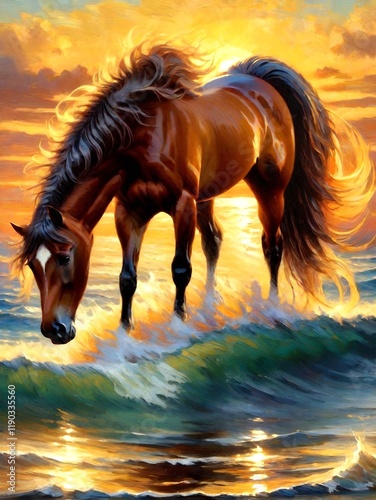horse on the beach