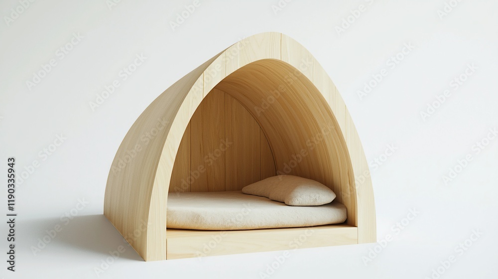Wooden dome bed for child's room. Wooden dome bed for child's room.