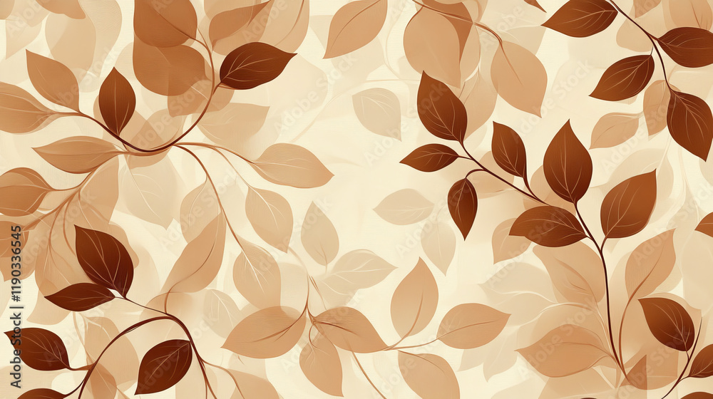 Brown and beige floral seamless damask pattern for background and wallpaper design Brown and beige floral seamless damask pattern for background and wallpaper design