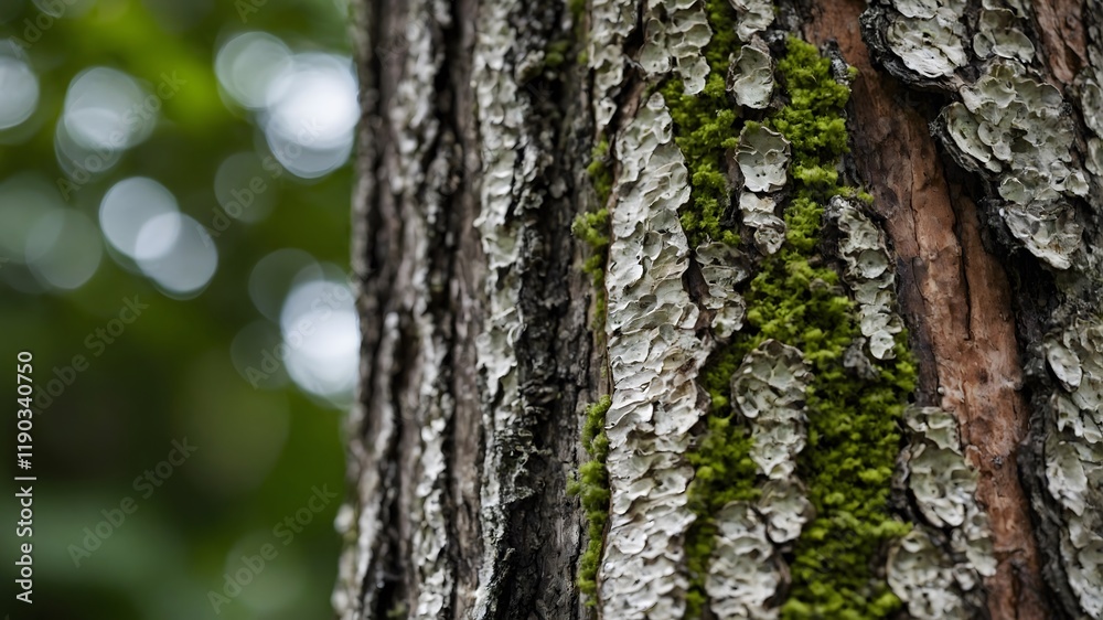 Whispers of the Forest: Lichen-Covered Wild Service Tree Bark Whispers of the Forest: Lichen-Covered Wild Service Tree Bark