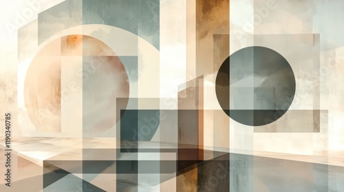 Translucent Geometric Layers with Overlapping. geometric background