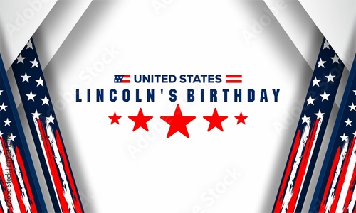 Lincoln's Birthday Design  Background. Suitable for Banner, Poster, Greeting Card. Vector Illustration.