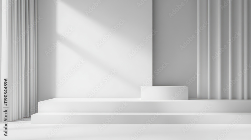 Obraz premium Elegant Light Gray Gradient with Smooth Texture and Clean Minimalist Surface. Product Photography background