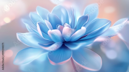Elegant Blue Gradient with Soft Light. Natural Flower background texture