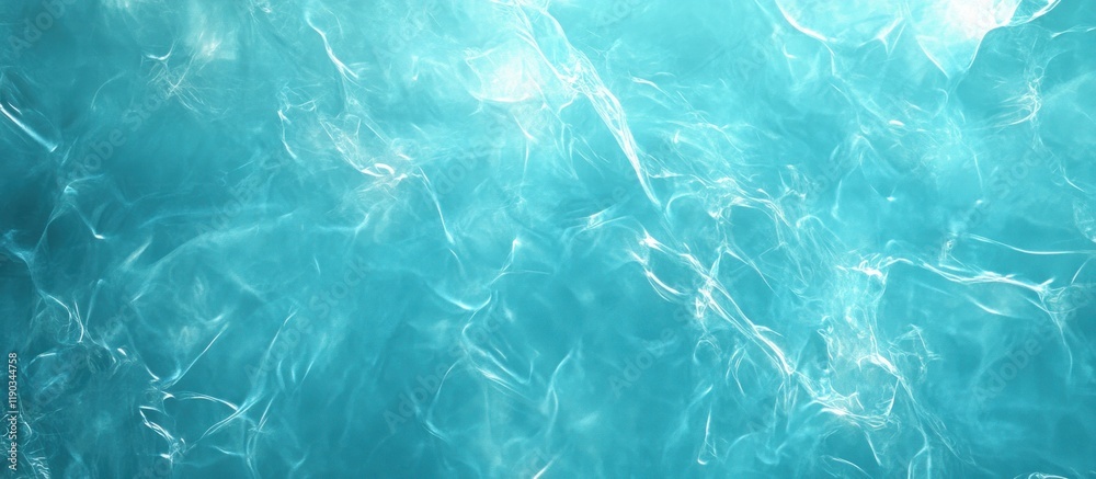 Fototapeta premium Abstract turquoise water texture with flowing, swirling, luminous patterns.