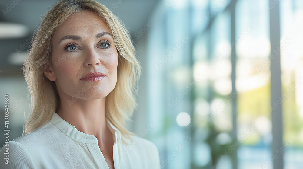 Professional businesswoman with confident gaze near window. Ideal for corporate leadership, executive portraits, and female empowerment. Professional businesswoman with confident gaze near window. Ideal for corporate leadership, executive portraits, and female empowerment.