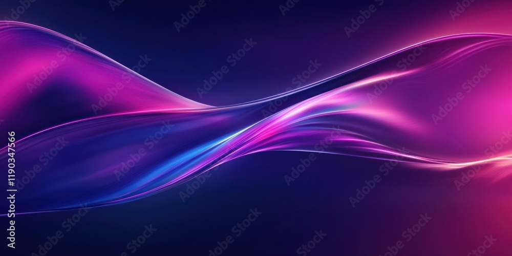 Elegant dark blue silk satin fabric with purple and pink gradient highlights, creating a smooth, glossy texture for an abstract and luxurious design backdrop.