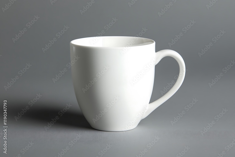 White blank mug for mock-up on the outside on the table in the garden White blank mug for mock-up on the outside on the table in the garden