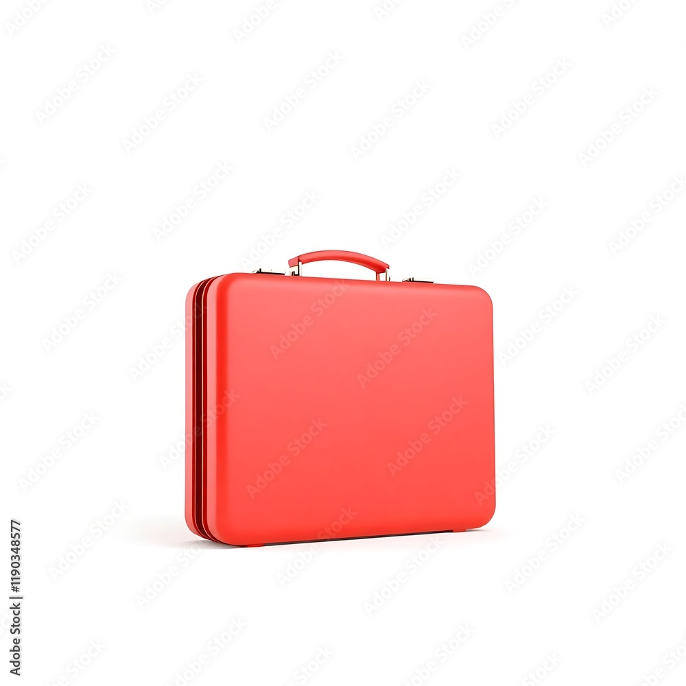 Red Briefcase: Minimalist Studio Shot, Clean Design Red Briefcase: Minimalist Studio Shot, Clean Design