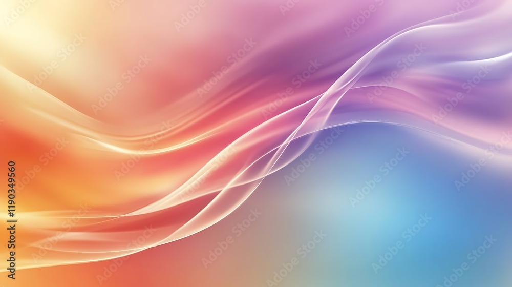 Abstract Pastel Waves Flowing Softly Across Background Abstract Pastel Waves Flowing Softly Across Background