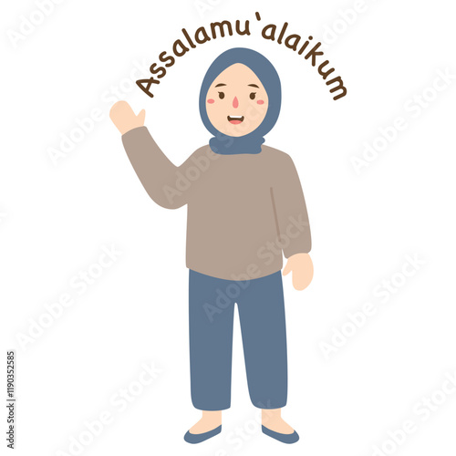 Assalamualaikum Greeting text and people muslim