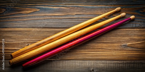 Drumsticks Isolated on Transparent Background - Left Position with Copy Space for Design photo