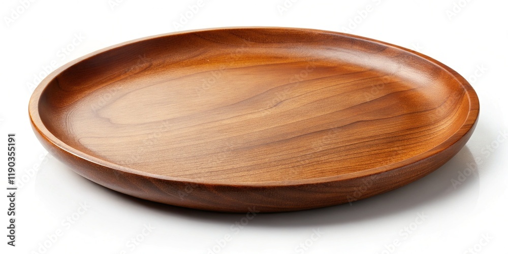 Empty Wooden Plate & Tray, Rustic Round Serving Dish, Isolated on White Background, Clipping Path Included Empty Wooden Plate & Tray, Rustic Round Serving Dish, Isolated on White Background, Clipping Path Included