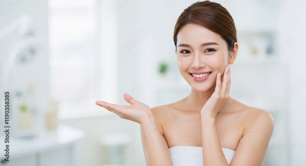 Beautiful woman with clean fresh skin .Sweet smiling girl expressive pointing to the side . Presenting your product. . Expressive facial expressions. Cosmetology , beauty and spa . Face care
Beautiful woman with clean fresh skin .Sweet smiling girl expressive pointing to the side . Presenting your product. . Expressive facial expressions. Cosmetology , beauty and spa . Face care