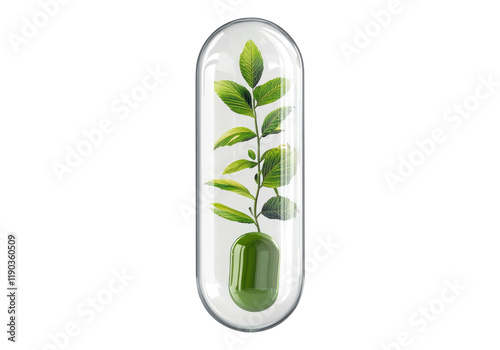 Wallpaper Mural Transparent capsule with green leaves. Torontodigital.ca