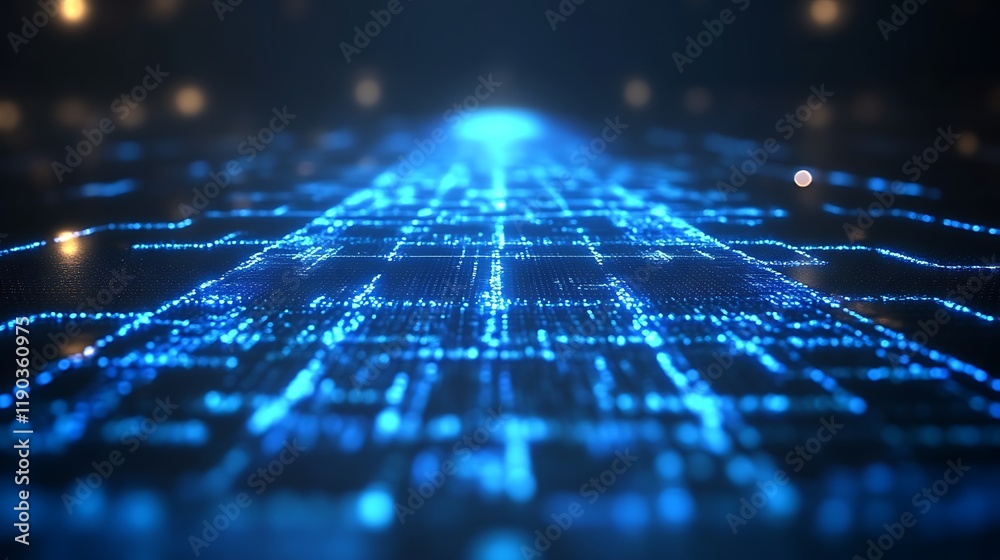 Obraz premium Abstract Digital Network Data Flow Pathway