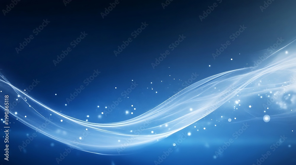 Abstract Blue Wave With Glowing Particles Background Abstract Blue Wave With Glowing Particles Background