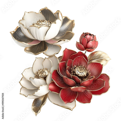 Elegant floral decor home interior art display contemporary style close-up view decorative concept