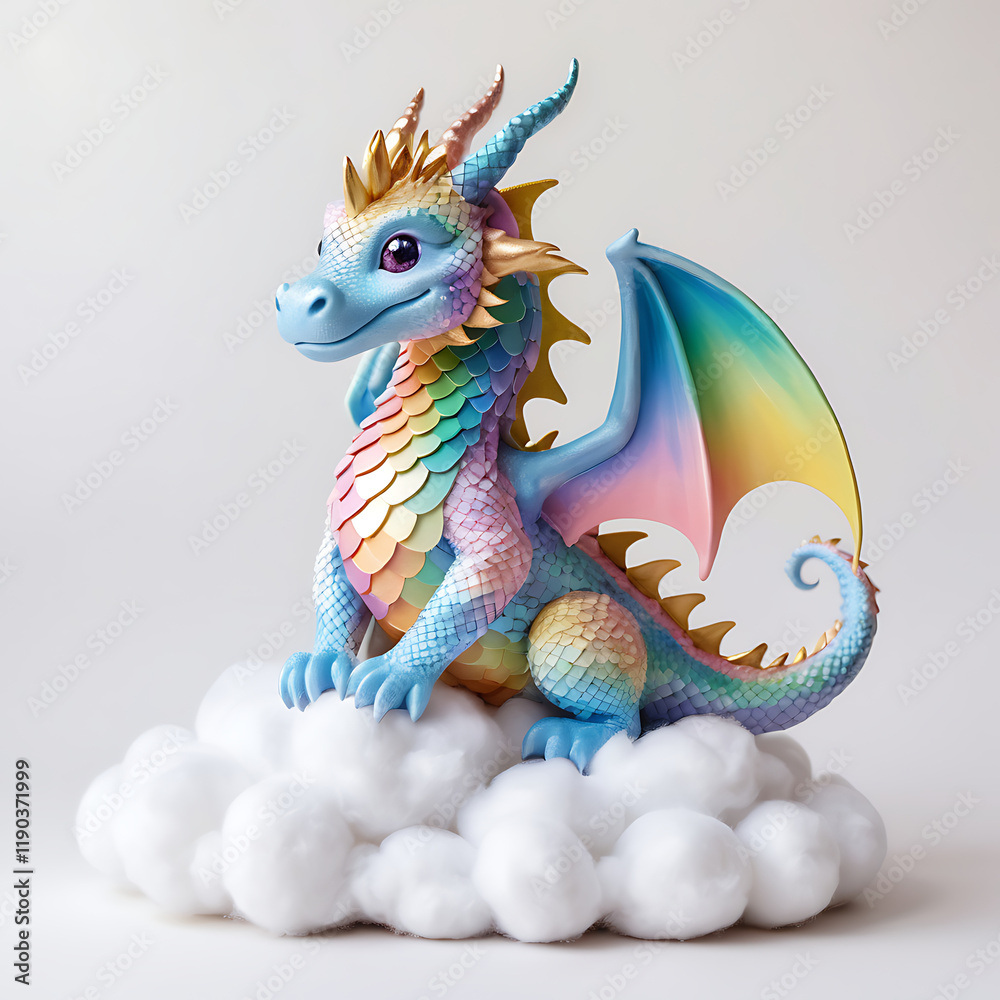 Obraz premium Pastel Sky Dragon