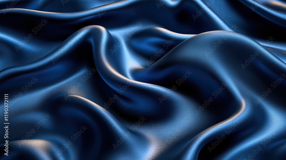 Abstract blue satin fabric background with a dark, elegant gradient and subtle shine Abstract blue satin fabric background with a dark, elegant gradient and subtle shine