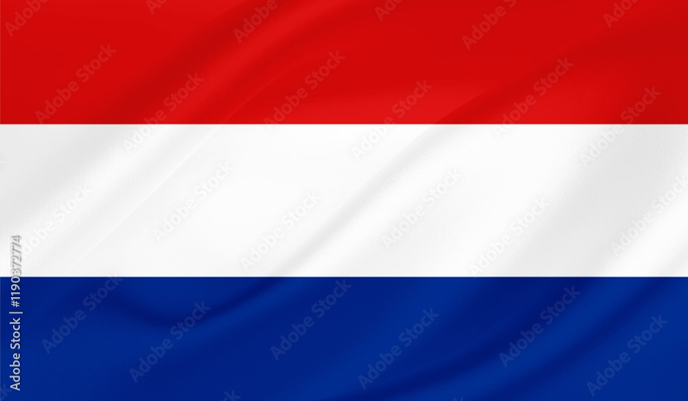 Fototapeta premium Realistic National Flag of Netherlands