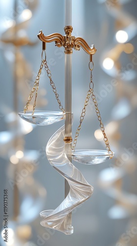 Elegant Glass Scales: A Spiraling Balance of Modern Art