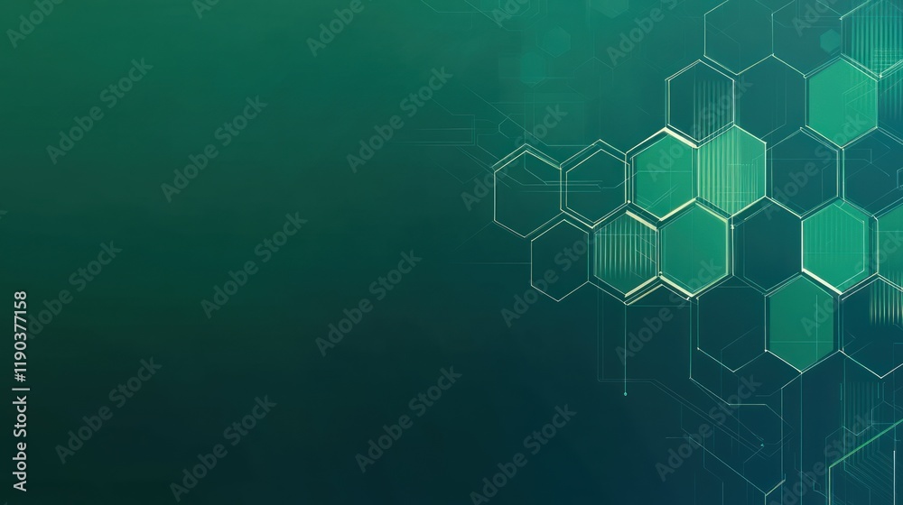 Obraz premium Abstract green hexagon technology background.